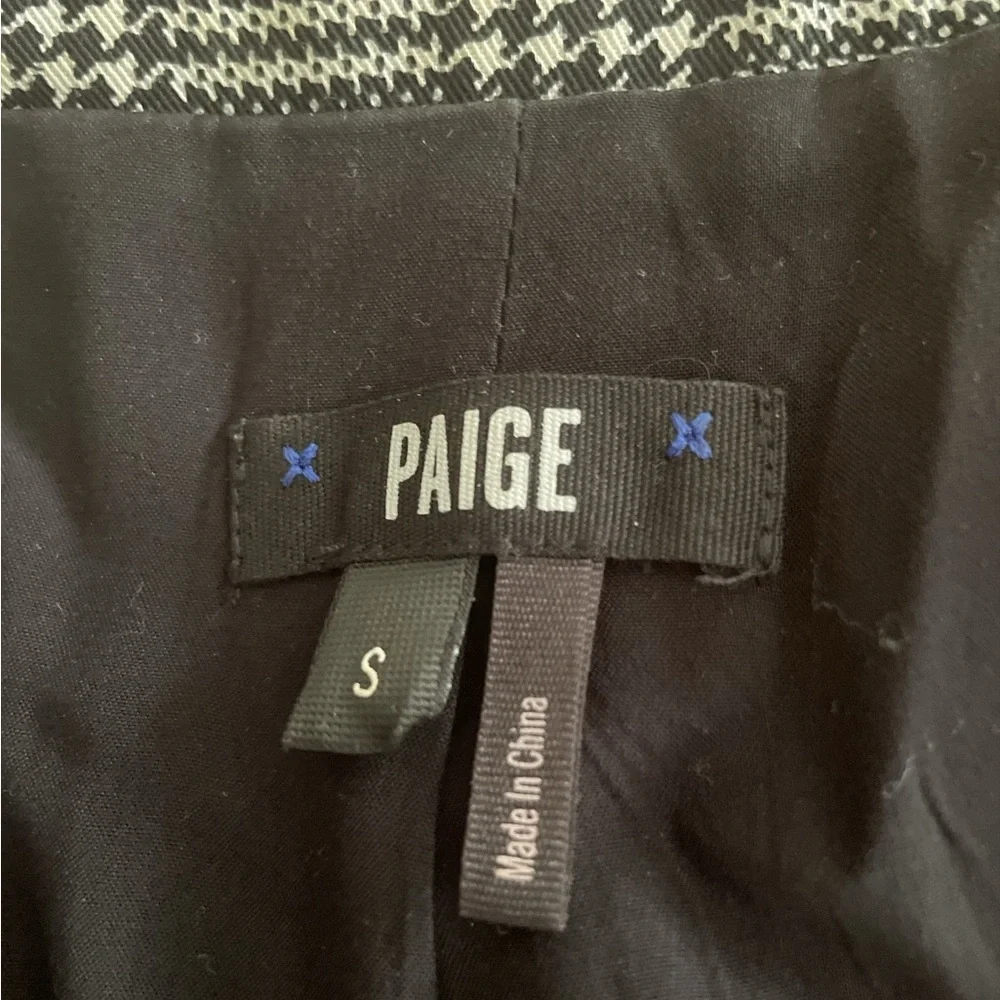 PAIGE  Karissa Houndstooth Black and White Plaid Blazer - Picture 4 of 7